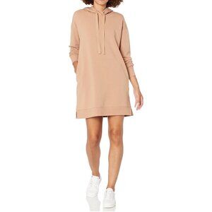 The Drop Womens Hoodie Sweatshirt Dress Beige Casual XXS